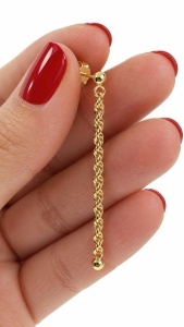 Cercei aur galben 14 K colectie noua ITALIA model FRANGHIUTA - Img 2