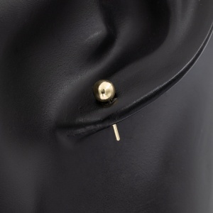 Cercei aur galben 14 K model BILUTA 0.4 cm - Img 3