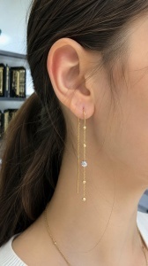 Cercei aur galben 14 K model BILUTE