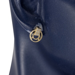 Cercei aur galben 14 K model GEOMETRIC - Img 3