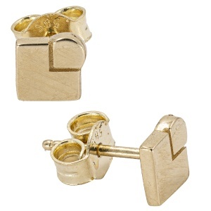 Cercei aur galben 14 K model GEOMETRIC - Img 2