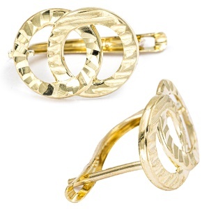 Cercei aur galben 14 K model GEOMETRIC - Img 2