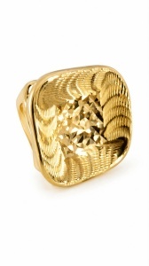 Cercei aur galben 14 K model PATRAT - Img 2