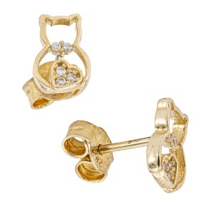 Cercei aur galben 14 K model PISICUTA - Img 2