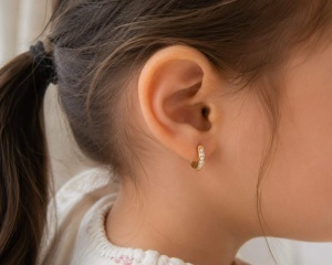 Cercei copii aur galben 14 K model TORTITA