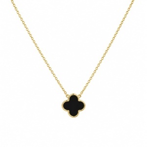 Colier aur galben 14 K colectie ITALIA model FLOARE - BLACK - Img 2