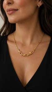 Colier aur galben 14 K colectie ITALIA model GEOMETRIC - Img 2