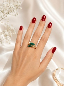 Inel aur galben 14 K colectie ITALIA model GREEN - Img 2