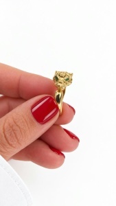 Inel aur galben 14 K colectie noua ITALIA model PANTERA - Img 2