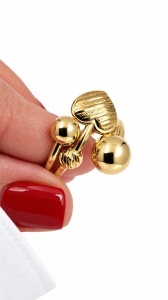 Inel aur galben 14 K colectie noua model BILUTE SI INIMA