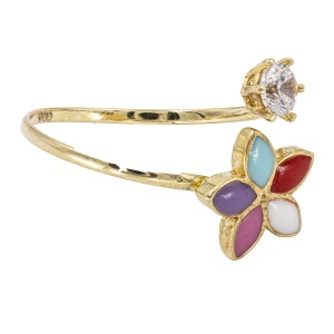 Inel copii aur galben 14 K model FLORICICA - CURCUBEU - Img 2