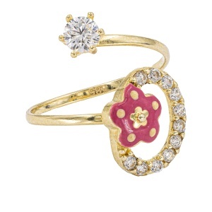 Inel copii aur galben 14 K model FLORICICA - Img 2