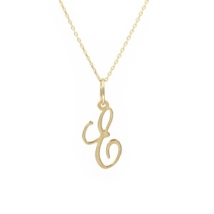 Lant cu pandantiv aur galben 14 K colectie GRECIA model LITERA E