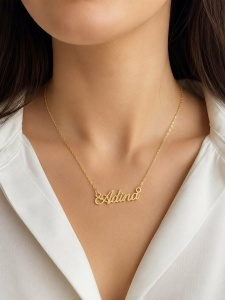 Lant cu pandantiv aur galben 14 K model NUME - ADINA