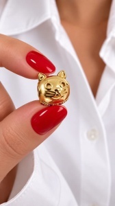 Pandantiv aur galben 14 K model CHARM - PISICUTA