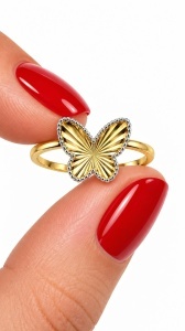 Set aur galben 14 K colectie noua ITALIA model FLUTURAS - Img 4