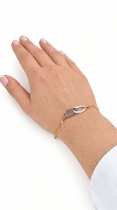 Set aur galben si aur alb 14 K colectie noua ITALIA model OVAL - Img 5