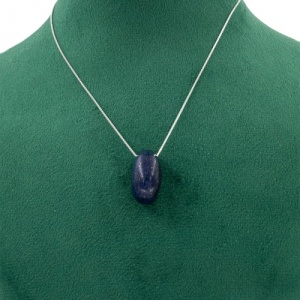 Bijuterii argint 925 lant cu pandantiv colectii noi model GEOMETRIC - BLUE - Img 2