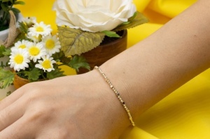 Bijuterii aur galben 14 K bratara colectie noua ITALIA model BILUTE SI CUB - Img 3
