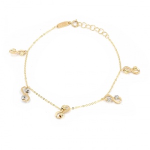 Bijuterii aur galben 14 K bratara colectie noua ITALIA model INFINITY