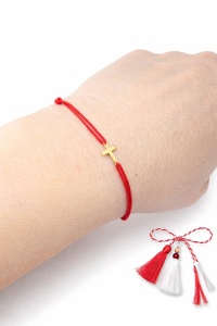 Bijuterii aur galben 14 K bratara cu snur colectie noua model CRUCE