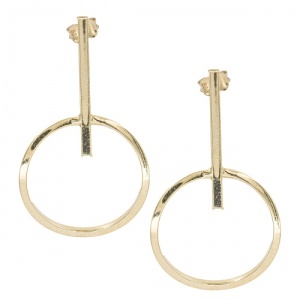 Bijuterii aur galben 14 K cercei colectie noua ITALIA model GEOMETRIC