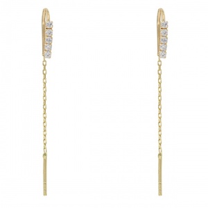 Bijuterii aur galben 14 K cercei colectie noua ITALIA model TENIS - WHITE
