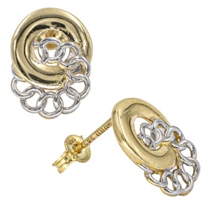 Bijuterii aur galben 14 K cercei colectie noua model FLOARE - Img 2
