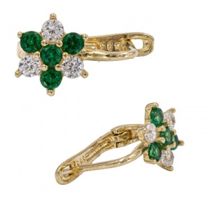 Bijuterii aur galben 14 K cercei colectie noua model FLORICICA - Img 2