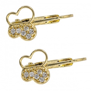 Bijuterii aur galben 14 K cercei colectie noua model FLUTURAS