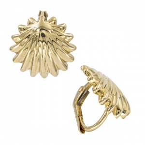 Bijuterii aur galben 14 K cercei colectie noua model FRUNZA - Img 2