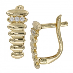 Bijuterii aur galben 14 K cercei colectie noua model GEOMETRIC - Img 2