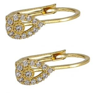 Bijuterii aur galben 14 K cercei colectie noua model LACRIMA - Img 2