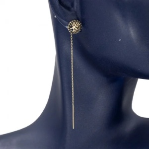 Bijuterii aur galben 14 K cercei colectie noua model POMUL VIETII - BLACK - Img 3