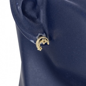 Bijuterii aur galben 14 K cercei colectie noua model SEMILUNA SI STELUTE - Img 3