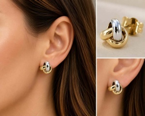 Bijuterii aur galben 14 K cercei colectie noua model TURBAN