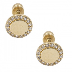 Bijuterii aur galben 14 K cercei cu filet colectie noua model ROTUND