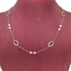 Bijuterii aur galben 14 K Colier colectie noua ITALIA model PERLA - Img 2