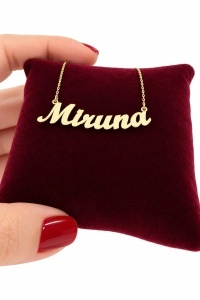Bijuterii aur galben 14 K lant cu pandantiv colectie noua model NUME - MIRUNA - Img 2