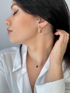 Bijuterii aur galben cercei colectie noua ITALIA model CREOLI - Img 2