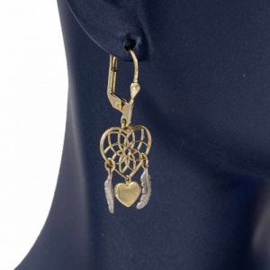 Bijuterii aur galben cercei colectie noua ITALIA model DREAM CATCHER - Img 3