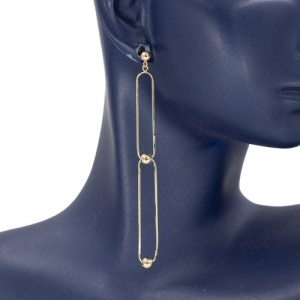 Bijuterii aur galben cercei colectie noua ITALIA model GEOMETRIC - Img 2