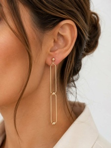 Bijuterii aur galben cercei colectie noua ITALIA model GEOMETRIC