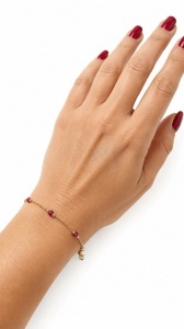 Bratara aur galben 14 K colectie ITALIA model BILUTE - RED - Img 2