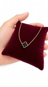 Bratara aur galben 14 K colectie ITALIA model FLOARE - BLACK - Img 2