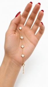 Bratara aur galben 14 K colectie ITALIA model FLOARE - Img 2