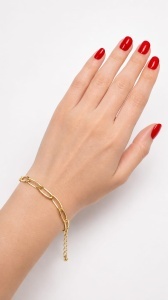 Bratara aur galben 14 K colectie ITALIA model GEOMETRIC