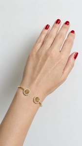 Bratara aur galben 14 K colectie ITALIA model POMUL VIETII - Img 2