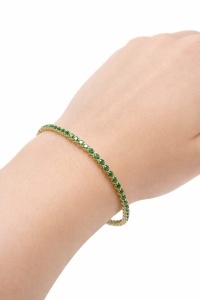 Bratara aur galben 14 K colectie ITALIA model TENIS - GREEN