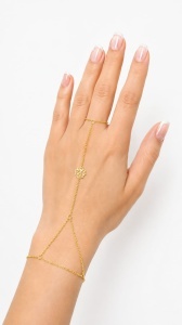 Bratara cu inel aur galben 14 K model FLOARE DE LOTUS